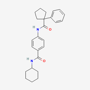 N-cyclohexyl-4-[(1-phenylcyclopentanecarbonyl)amino]benzamide