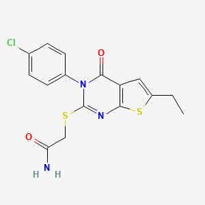 2-{[3-(4-chlorophenyl)-6-ethyl-4-oxo-3,4-dihydrothieno[2,3-d]pyrimidin-2-yl]thio}acetamide