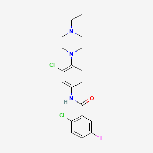 2-chloro-N-[3-chloro-4-(4-ethyl-1-piperazinyl)phenyl]-5-iodobenzamide