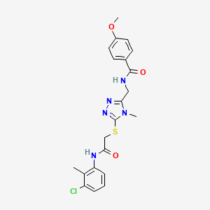 N-{[5-({2-[(3-chloro-2-methylphenyl)amino]-2-oxoethyl}sulfanyl)-4-methyl-4H-1,2,4-triazol-3-yl]methyl}-4-methoxybenzamide