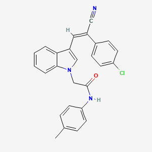 2-[3-[(E)-2-(4-chlorophenyl)-2-cyanoethenyl]indol-1-yl]-N-(4-methylphenyl)acetamide