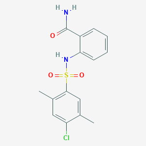 molecular formula C15H15ClN2O3S B351943 2-{[(4-Chloro-2,5-dimethylphenyl)sulfonyl]amino}benzamide CAS No. 902698-54-8
