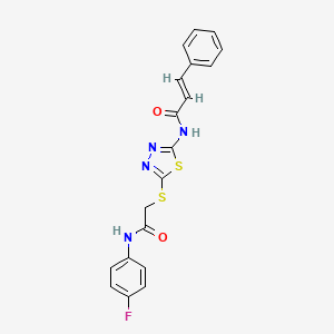 molecular formula C19H15FN4O2S2 B3519436 (2E)-N-[5-({2-[(4-fluorophenyl)amino]-2-oxoethyl}sulfanyl)-1,3,4-thiadiazol-2-yl]-3-phenylprop-2-enamide 