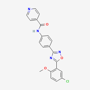 N-{4-[5-(5-chloro-2-methoxyphenyl)-1,2,4-oxadiazol-3-yl]phenyl}isonicotinamide