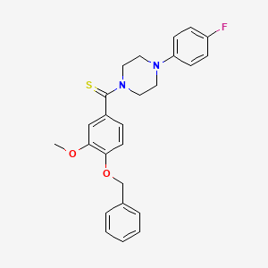 molecular formula C25H25FN2O2S B3519475 1-{[4-(benzyloxy)-3-methoxyphenyl]carbonothioyl}-4-(4-fluorophenyl)piperazine 