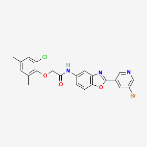 molecular formula C22H17BrClN3O3 B3519491 N-[2-(5-bromo-3-pyridinyl)-1,3-benzoxazol-5-yl]-2-(2-chloro-4,6-dimethylphenoxy)acetamide 