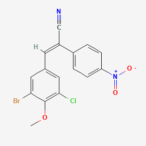 molecular formula C16H10BrClN2O3 B3519499 (E)-3-(3-bromo-5-chloro-4-methoxyphenyl)-2-(4-nitrophenyl)prop-2-enenitrile 