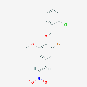 molecular formula C16H13BrClNO4 B3519505 1-bromo-2-[(2-chlorobenzyl)oxy]-3-methoxy-5-(2-nitrovinyl)benzene 