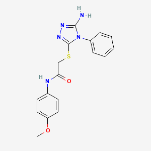 molecular formula C17H17N5O2S B3519538 2-[(5-amino-4-phenyl-4H-1,2,4-triazol-3-yl)sulfanyl]-N-(4-methoxyphenyl)acetamide 