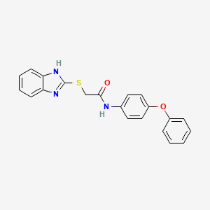 molecular formula C21H17N3O2S B3519543 2-(1H-benzimidazol-2-ylsulfanyl)-N-(4-phenoxyphenyl)acetamide 