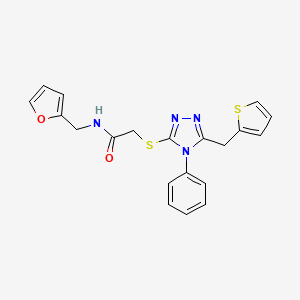 N-(2-furylmethyl)-2-{[4-phenyl-5-(2-thienylmethyl)-4H-1,2,4-triazol-3-yl]thio}acetamide