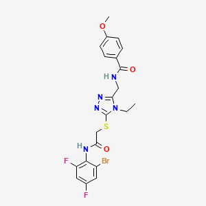 molecular formula C21H20BrF2N5O3S B3519593 N-{[5-({2-[(2-bromo-4,6-difluorophenyl)amino]-2-oxoethyl}sulfanyl)-4-ethyl-4H-1,2,4-triazol-3-yl]methyl}-4-methoxybenzamide 