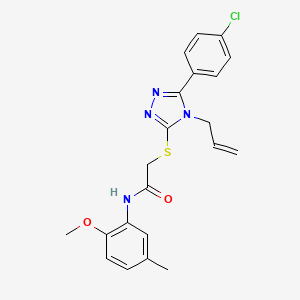 2-{[5-(4-chlorophenyl)-4-(prop-2-en-1-yl)-4H-1,2,4-triazol-3-yl]sulfanyl}-N-(2-methoxy-5-methylphenyl)acetamide