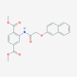 molecular formula C22H19NO6 B3519606 DIMETHYL 2-{[2-(2-NAPHTHYLOXY)ACETYL]AMINO}TEREPHTHALATE 