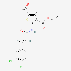 molecular formula C19H17Cl2NO4S B3519613 ethyl 5-acetyl-2-{[3-(3,4-dichlorophenyl)acryloyl]amino}-4-methyl-3-thiophenecarboxylate 