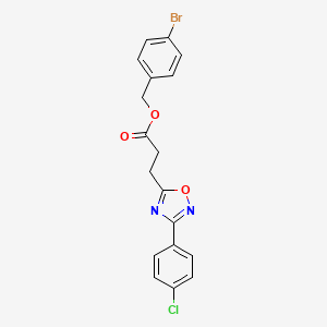 molecular formula C18H14BrClN2O3 B3519627 (4-bromophenyl)methyl 3-[3-(4-chlorophenyl)-1,2,4-oxadiazol-5-yl]propanoate 