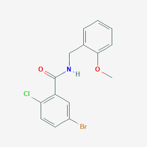 molecular formula C15H13BrClNO2 B3519658 5-bromo-2-chloro-N-[(2-methoxyphenyl)methyl]benzamide 