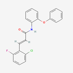 molecular formula C21H15ClFNO2 B3519672 (2E)-3-(2-chloro-6-fluorophenyl)-N-(2-phenoxyphenyl)prop-2-enamide 