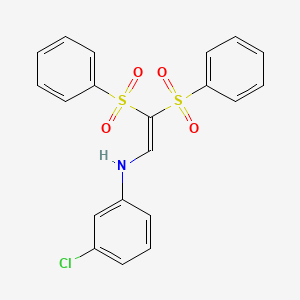 molecular formula C20H16ClNO4S2 B3519697 N-[2,2-bis(phenylsulfonyl)vinyl]-3-chloroaniline 