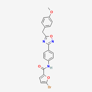 molecular formula C21H16BrN3O4 B3519706 5-bromo-N-[4-[5-[(4-methoxyphenyl)methyl]-1,2,4-oxadiazol-3-yl]phenyl]furan-2-carboxamide 