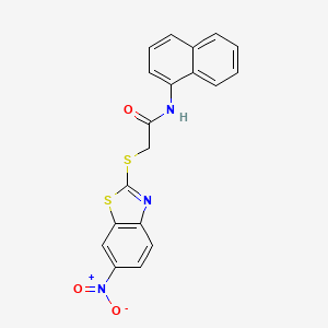 N-(naphthalen-1-yl)-2-[(6-nitro-1,3-benzothiazol-2-yl)sulfanyl]acetamide