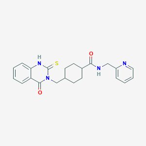 4-[(4-oxo-2-thioxo-1,4-dihydro-3(2H)-quinazolinyl)methyl]-N-(2-pyridinylmethyl)cyclohexanecarboxamide