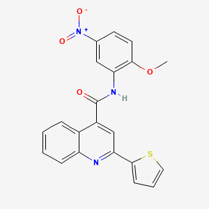 N-(2-methoxy-5-nitrophenyl)-2-(thiophen-2-yl)quinoline-4-carboxamide