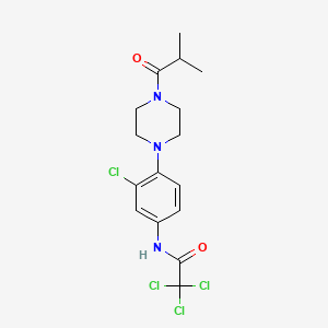 2,2,2-trichloro-N-{3-chloro-4-[4-(2-methylpropanoyl)piperazin-1-yl]phenyl}acetamide