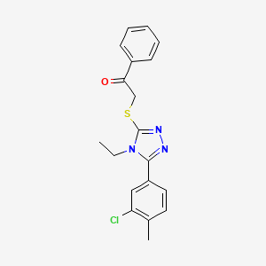 2-{[5-(3-chloro-4-methylphenyl)-4-ethyl-4H-1,2,4-triazol-3-yl]sulfanyl}-1-phenylethanone