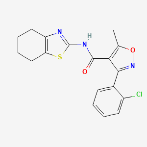 3-(2-chlorophenyl)-5-methyl-N-(4,5,6,7-tetrahydro-1,3-benzothiazol-2-yl)-1,2-oxazole-4-carboxamide