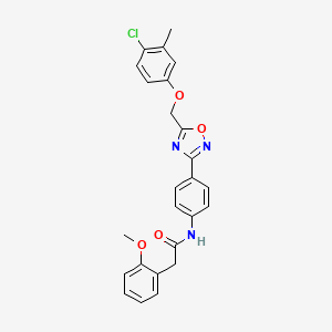 N-(4-{5-[(4-chloro-3-methylphenoxy)methyl]-1,2,4-oxadiazol-3-yl}phenyl)-2-(2-methoxyphenyl)acetamide