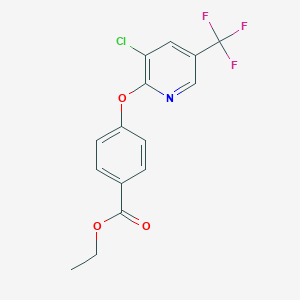 molecular formula C15H11ClF3NO3 B035198 Ethyl 4-((3-chloro-5-(trifluoromethyl)pyridin-2-yl)oxy)benzoate CAS No. 105626-86-6