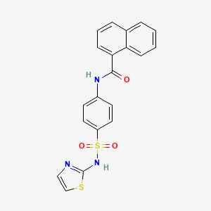 molecular formula C20H15N3O3S2 B3519800 N-{4-[(13-THIAZOL-2-YL)SULFAMOYL]PHENYL}NAPHTHALENE-1-CARBOXAMIDE 