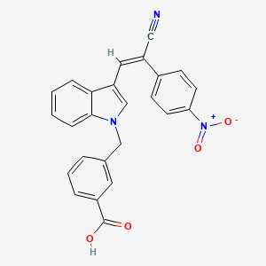 molecular formula C25H17N3O4 B3519809 3-[[3-[(E)-2-cyano-2-(4-nitrophenyl)ethenyl]indol-1-yl]methyl]benzoic acid 