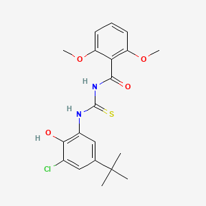 molecular formula C20H23ClN2O4S B3519820 N-{[(5-tert-butyl-3-chloro-2-hydroxyphenyl)amino]carbonothioyl}-2,6-dimethoxybenzamide 