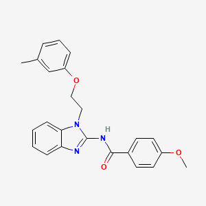 molecular formula C24H23N3O3 B3519831 4-METHOXY-N-{1-[2-(3-METHYLPHENOXY)ETHYL]-1H-1,3-BENZODIAZOL-2-YL}BENZAMIDE 