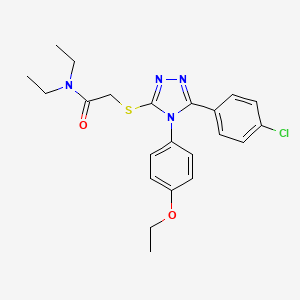 2-{[5-(4-chlorophenyl)-4-(4-ethoxyphenyl)-4H-1,2,4-triazol-3-yl]thio}-N,N-diethylacetamide