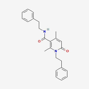 molecular formula C24H26N2O2 B3519838 2,4-dimethyl-6-oxo-N,1-bis(2-phenylethyl)-1,6-dihydro-3-pyridinecarboxamide 