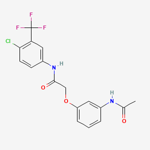 molecular formula C17H14ClF3N2O3 B3519865 2-[3-(acetylamino)phenoxy]-N-[4-chloro-3-(trifluoromethyl)phenyl]acetamide 