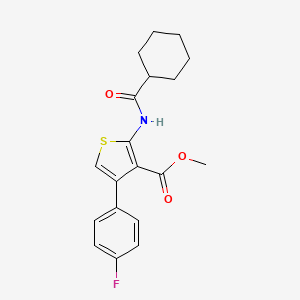 molecular formula C19H20FNO3S B3519914 METHYL 2-CYCLOHEXANEAMIDO-4-(4-FLUOROPHENYL)THIOPHENE-3-CARBOXYLATE 