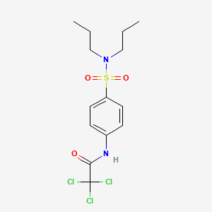 molecular formula C14H19Cl3N2O3S B3519947 2,2,2-trichloro-N-[4-(dipropylsulfamoyl)phenyl]acetamide 