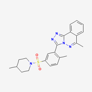 molecular formula C23H25N5O2S B3519967 4-METHYL-1-(4-METHYL-3-{6-METHYL-[1,2,4]TRIAZOLO[3,4-A]PHTHALAZIN-3-YL}BENZENESULFONYL)PIPERIDINE 