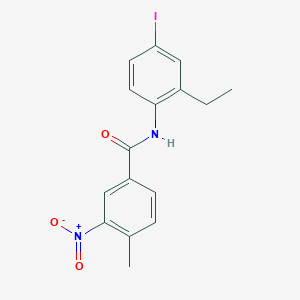 molecular formula C16H15IN2O3 B3519993 N-(2-ethyl-4-iodophenyl)-4-methyl-3-nitrobenzamide 