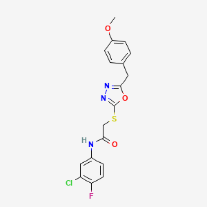 N-(3-chloro-4-fluorophenyl)-2-{[5-(4-methoxybenzyl)-1,3,4-oxadiazol-2-yl]sulfanyl}acetamide