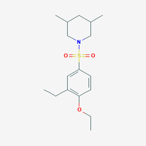 molecular formula C17H27NO3S B352001 1-[(4-Ethoxy-3-ethylphenyl)sulfonyl]-3,5-dimethylpiperidine CAS No. 886122-31-2