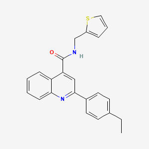 molecular formula C23H20N2OS B3520024 2-(4-ethylphenyl)-N-(thiophen-2-ylmethyl)quinoline-4-carboxamide 