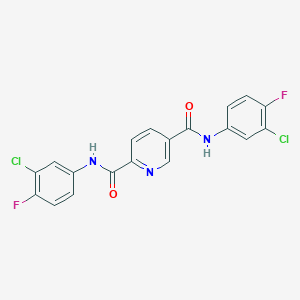 molecular formula C19H11Cl2F2N3O2 B3520029 N,N'-bis(3-chloro-4-fluorophenyl)-2,5-pyridinedicarboxamide 