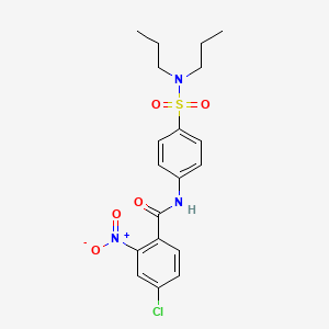 molecular formula C19H22ClN3O5S B3520037 4-chloro-N-[4-(dipropylsulfamoyl)phenyl]-2-nitrobenzamide 