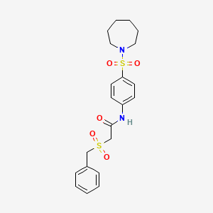 molecular formula C21H26N2O5S2 B3520065 N-[4-(AZEPANE-1-SULFONYL)PHENYL]-2-PHENYLMETHANESULFONYLACETAMIDE 