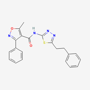 molecular formula C21H18N4O2S B3520075 5-methyl-3-phenyl-N-[5-(2-phenylethyl)-1,3,4-thiadiazol-2-yl]-1,2-oxazole-4-carboxamide 